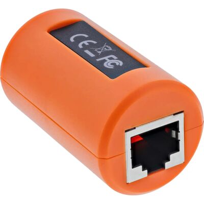 Protector de sobretensión RJ45 InLine 69990P Naranja para red y POE Protector de sobretensión RJ45 InLine 69990P Naranja para red y POE