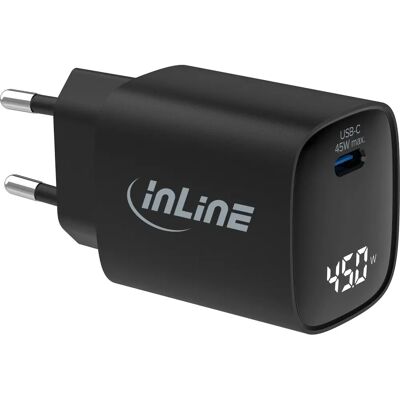 InLine 31551 Universelles Schwarzes USB-C Netzteil - 45W Schnellladung InLine 31551 Universelles Schwarzes USB-C Netzteil - 45W Schnellladung