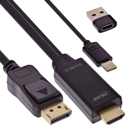 Aktív HDMI-DisplayPort átalakító - Fekete Aktív HDMI-DisplayPort átalakító - Fekete