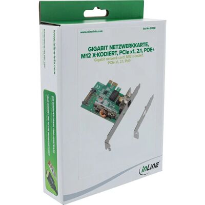 Tarjeta de Interfaz Gigabit Ethernet M12 PCIe X1 PoE+ Inline 51124I Tarjeta de Interfaz Gigabit Ethernet M12 PCIe X1 PoE+ Inline 51124I