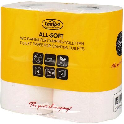 Camp4 Toalettpapir - 2/4 pk - 4 stk - Toalettpapir Camp4 Toalettpapir - 2/4 pk - 4 stk - Toalettpapir
