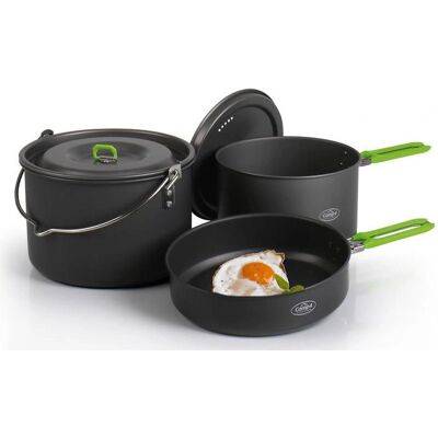 Camp4 Elite L - Campingkokksett - 5 deler, Aluminium, Lime Camp4 Elite L - Campingkokksett - 5 deler, Aluminium, Lime