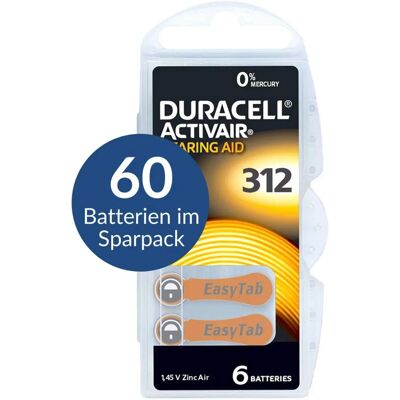 Pilas auditivas Duracell Activair 312 - Sin mercurio, Empaquetado ergonómico, Duradero Pilas auditivas Duracell Activair 312 - Sin mercurio, Empaquetado ergonómico, Duradero