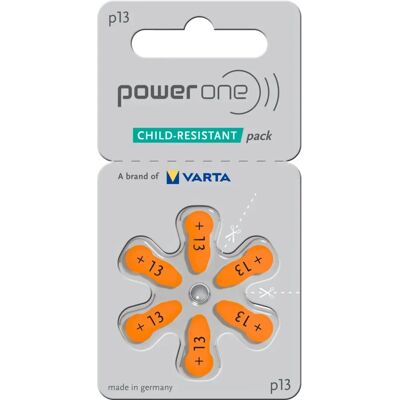 Piles Zinc-Air Power One P13 - 60 Pièces, Orange - Publicité Piles Zinc-Air Power One P13 - 60 Pièces, Orange - Publicité