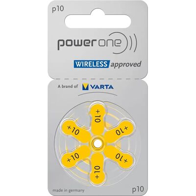 Batería de audífono Power-One P10 - Zinc Air - Pack de 6 Batería de audífono Power-One P10 - Zinc Air - Pack de 6