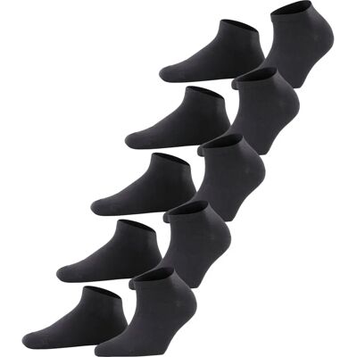 Esprit Solid Block Colour Sneaker 5 Pack Socks - Black Esprit Solid Block Colour Sneaker 5 Pack Socks - Black