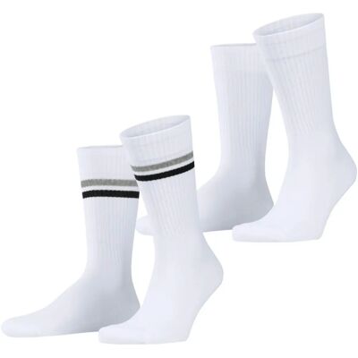 Chaussettes Esprit Tennis Rayures Pack de 2 - Blanc-Mélange Petit/Moyen Chaussettes Esprit Tennis Rayures Pack de 2 - Blanc-Mélange Petit/Moyen
