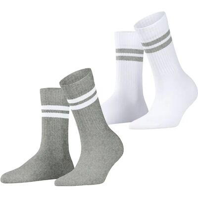 Esprit Tennis Stripe 2 Pack Socks - Grey/White - Chaussettes Esprit Tennis Stripe 2 Pack Socks - Grey/White - Chaussettes