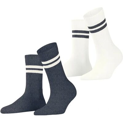 Esprit Tennis Stripe 2 Paire de Chaussettes - Noir/Blanc - Moyen/Grand - Chaussettes Esprit Tennis Stripe 2 Paire de Chaussettes - Noir/Blanc - Moyen/Grand - Chaussettes