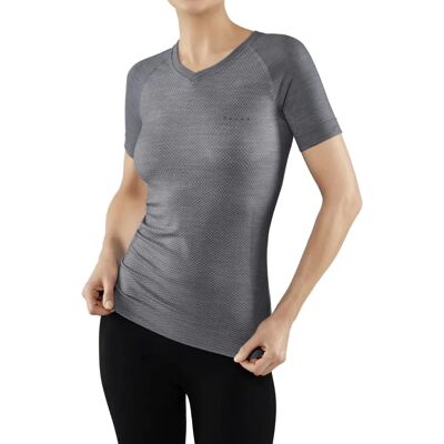 Falke Wool Tech Light Kurzarm-T-Shirt - Grau Heather - Damen Falke Wool Tech Light Kurzarm-T-Shirt - Grau Heather - Damen