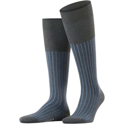 FALKE Men Shadow Knee-High Socks - Cotton, Blue, 43-44 - Socks FALKE Men Shadow Knee-High Socks - Cotton, Blue, 43-44 - Socks