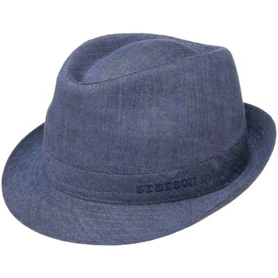 Stetson Geneva Trilby en lin - Bleu - UPF 40+ - Chapeau Stetson Geneva Trilby en lin - Bleu - UPF 40+ - Chapeau