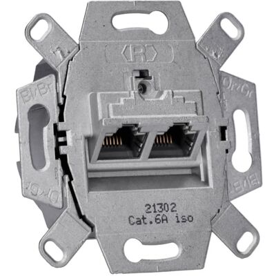 Rutenbeck Network Wall Socket - Cat6A Shielded 2xRJ45 IP21 Rutenbeck Network Wall Socket - Cat6A Shielded 2xRJ45 IP21