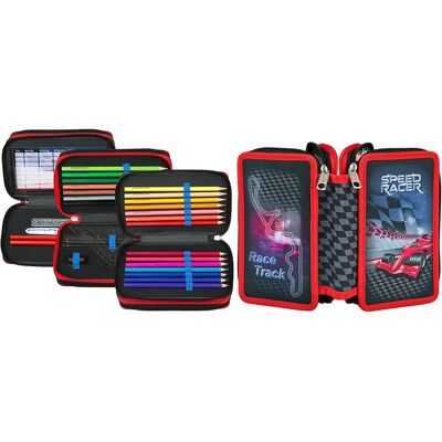 Trousse triple Speed Racer de Scooli - Pencil case - Publicité Trousse triple Speed Racer de Scooli - Pencil case - Publicité