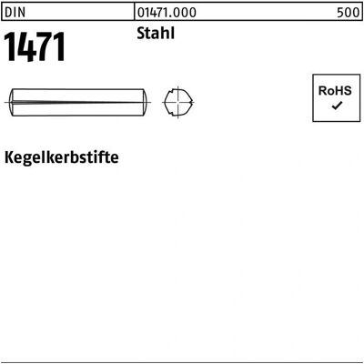 Nobrand 2 x 10 Stahl DIN 1471 Kegelkerbstift - 250 Stück Nobrand 2 x 10 Stahl DIN 1471 Kegelkerbstift - 250 Stück