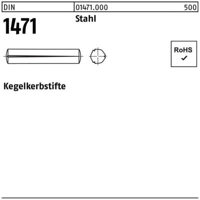 Nobrand 6 x 10 Stahl Kegelkerbstift - Befestigung Nobrand 6 x 10 Stahl Kegelkerbstift - Befestigung