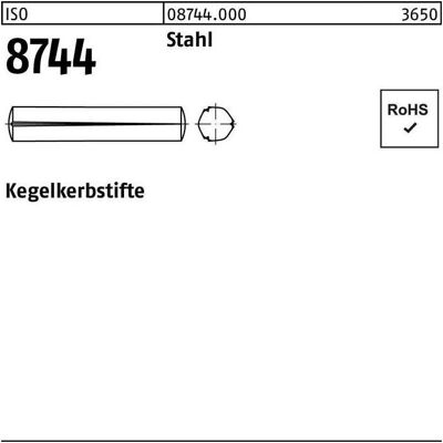 Nobrand ISO 8744 Stahlstift 6x45 - Kegelkerbstift Nobrand ISO 8744 Stahlstift 6x45 - Kegelkerbstift