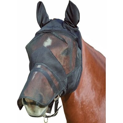 Maschera Antizanzare Premium Waldhausen con Protezione Orecchie e Naso - Nero - Cavallo Maschera Antizanzare Premium Waldhausen con Protezione Orecchie e Naso - Nero - Cavallo