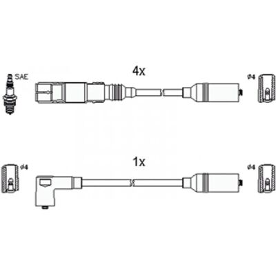 HITACHI 134267 - Ignition Wire Set for Volkswagen Golf and Vento HITACHI 134267 - Ignition Wire Set for Volkswagen Golf and Vento