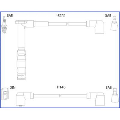 HITACHI 134777 - Ignition Wire Set for Mercedes-Benz: SL Cabriolet, W124, E-Class, S-Class HITACHI 134777 - Ignition Wire Set for Mercedes-Benz: SL Cabriolet, W124, E-Class, S-Class