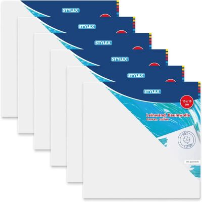 Cadre en toile Stylex - 28582-P6 - Set de 6 toiles carrées en coton pour art & bricolage - Publicité Cadre en toile Stylex - 28582-P6 - Set de 6 toiles carrées en coton pour art & bricolage - Publicité