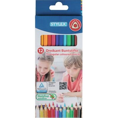 Stylex Dreieckige Buntstifte - 12 Stück - Bunte Zeichenutensilien Stylex Dreieckige Buntstifte - 12 Stück - Bunte Zeichenutensilien