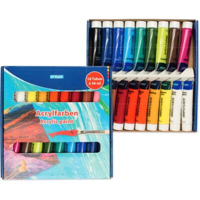 Stylex 28655 Acrylfarben-Set - Hochpigmentiert, Wasserbasiert, 36ml Röhrchen Stylex 28655 Acrylfarben-Set - Hochpigmentiert, Wasserbasiert, 36ml Röhrchen
