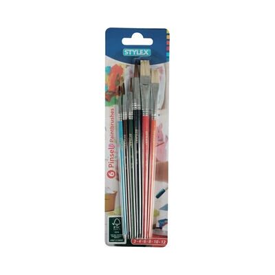 Stylex 35060 kunstenaarsverfborstels 6 stuks - Verfborstels set Stylex 35060 kunstenaarsverfborstels 6 stuks - Verfborstels set