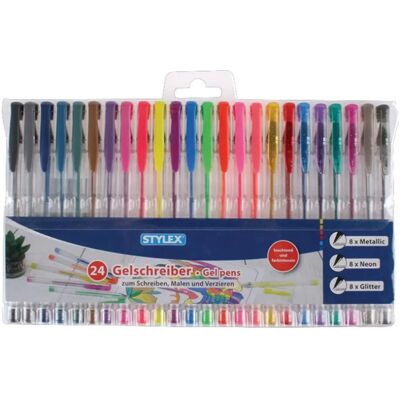 Stylex 24 Stylos en Gel - Métalliques, Néon & Glitter - Coffret Cadeau - Publicité Stylex 24 Stylos en Gel - Métalliques, Néon & Glitter - Coffret Cadeau - Publicité