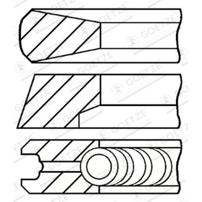 Kit de Segments de Pistons Goetze - 94,4mm pour Fiat Ducato, Opel Movano Kit de Segments de Pistons Goetze - 94,4mm pour Fiat Ducato, Opel Movano