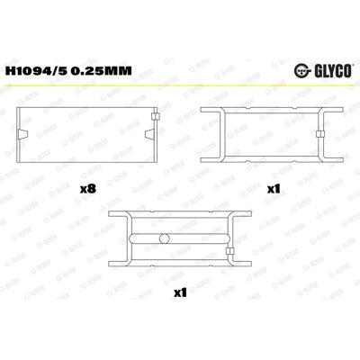 GLYCO H1049/5 0.25mm rolka ležaja - ośka wału GLYCO H1049/5 0.25mm rolka ležaja - ośka wału