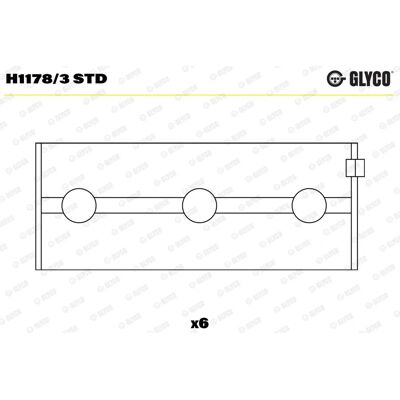 GLYCO - H1178/3 STD - Aluminiumlegering - stålstøtte - engine bearing GLYCO - H1178/3 STD - Aluminiumlegering - stålstøtte - engine bearing