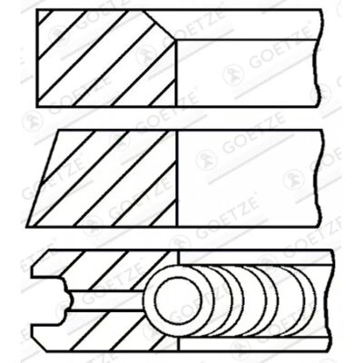 GOETZE ENGINE 08-523200-00 Piston Ring Set - Engine 105 GOETZE ENGINE 08-523200-00 Piston Ring Set - Engine 105