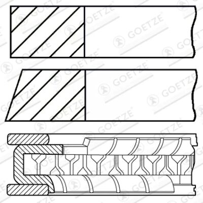 Goetze Engine Piston Rings Set - Mercedes-Benz Sprinter, Classe C, Classe E Goetze Engine Piston Rings Set - Mercedes-Benz Sprinter, Classe C, Classe E