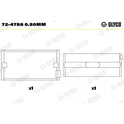 GLYCO 72-4788 Crankshaft Support Bearing - Crankshaft Bearing GLYCO 72-4788 Crankshaft Support Bearing - Crankshaft Bearing