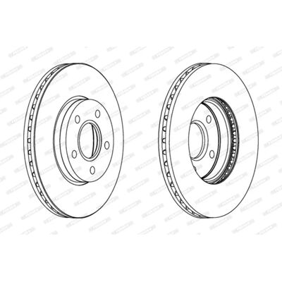 FERODO DDF1222C Jarrulevy - Ilmastoitu, 25mm, 5 reikää FERODO DDF1222C Jarrulevy - Ilmastoitu, 25mm, 5 reikää