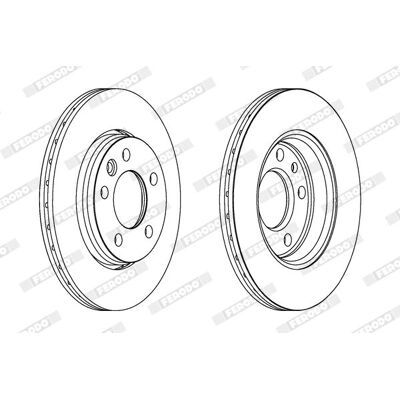 FERODO bromsskiva Volkswagen - Ventilerad, Belagd, T5, Multivan FERODO bromsskiva Volkswagen - Ventilerad, Belagd, T5, Multivan