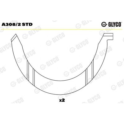 Glyco A308/2 STD Kurbelwellen Abstandsscheibe für Nissan - OEM 12280-ES60A Glyco A308/2 STD Kurbelwellen Abstandsscheibe für Nissan - OEM 12280-ES60A