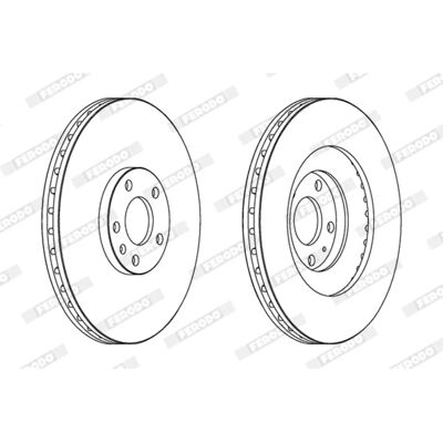 FERODO DDF1661C-1 jarrulevy - Ilmastoitu, 345mm, 30mm, 5 rei, Pinnoitettu FERODO DDF1661C-1 jarrulevy - Ilmastoitu, 345mm, 30mm, 5 rei, Pinnoitettu