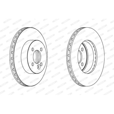 FERODO DDF1617C ilmastoitu jarrulevy MINI - 280mm, 22mm, 4 rei'kiä FERODO DDF1617C ilmastoitu jarrulevy MINI - 280mm, 22mm, 4 rei'kiä