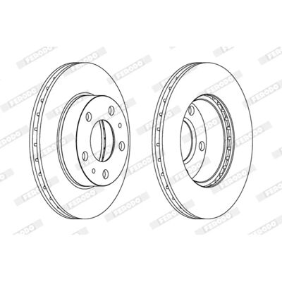 Disco freno ventilato FERODO DDF768C per Fiat Peugeot Disco freno ventilato FERODO DDF768C per Fiat Peugeot