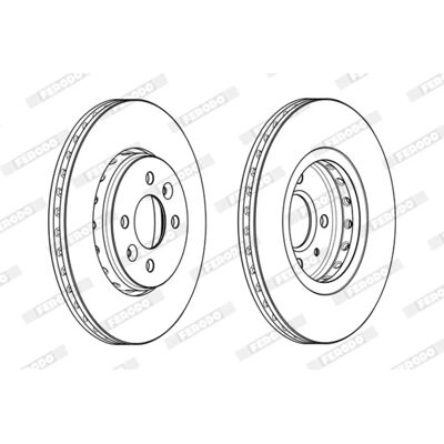 Ferodo Vented bremseskive - Renault, Dacia - 15 tommer, Foran Ferodo Vented bremseskive - Renault, Dacia - 15 tommer, Foran
