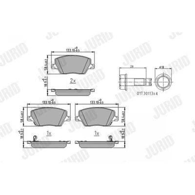 Jurid Fiat Tipo Bremsbeläge - Vorderachse - R90 homologiert Jurid Fiat Tipo Bremsbeläge - Vorderachse - R90 homologiert
