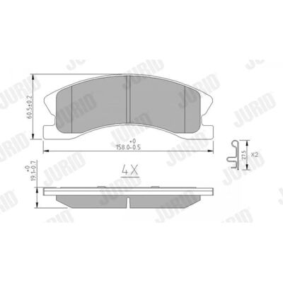 Jurid Juego de Pastillas de Freno para Jeep Grand Cherokee Jurid Juego de Pastillas de Freno para Jeep Grand Cherokee