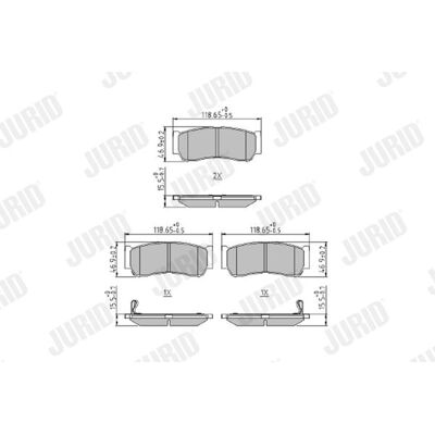 Jurid Modell 4841321A10 - Bremsbeläge für Kia Sorento, Ssangyong Rexton Jurid Modell 4841321A10 - Bremsbeläge für Kia Sorento, Ssangyong Rexton