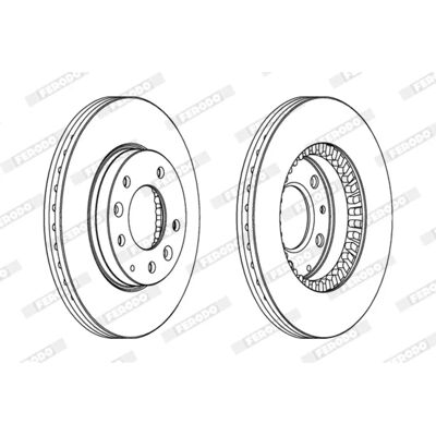 FERODO DDF1278C Ventilerad bromsskiva - Bromsskiva FERODO DDF1278C Ventilerad bromsskiva - Bromsskiva