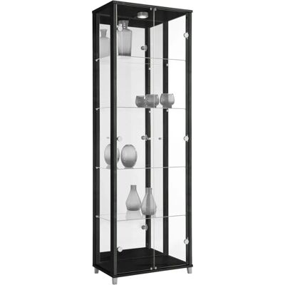 FIF MÖBEL Optima Vitrine - Schwarz - Regale, Glas, Kleiner Raum FIF MÖBEL Optima Vitrine - Schwarz - Regale, Glas, Kleiner Raum