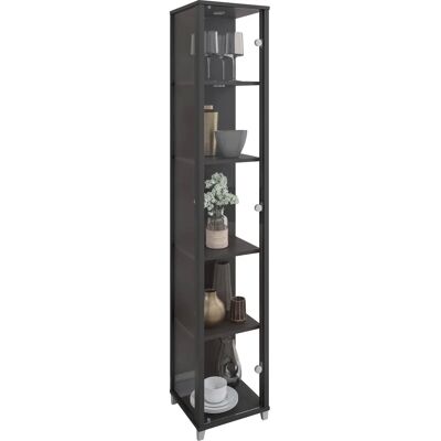 FIF MÖBEL OPTIMA Schwarze Vitrine - Standvitrine mit Beleuchtung FIF MÖBEL OPTIMA Schwarze Vitrine - Standvitrine mit Beleuchtung
