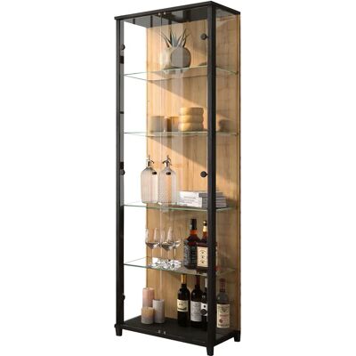 FIF MÖBEL Optima - Schwarze/Wildeiche Glasvitrine FIF MÖBEL Optima - Schwarze/Wildeiche Glasvitrine