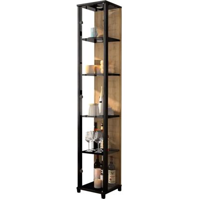 FIF MÖBEL OPTIMA - Sicherheitsglas, Schwarz, Eiche - Vitrine FIF MÖBEL OPTIMA - Sicherheitsglas, Schwarz, Eiche - Vitrine